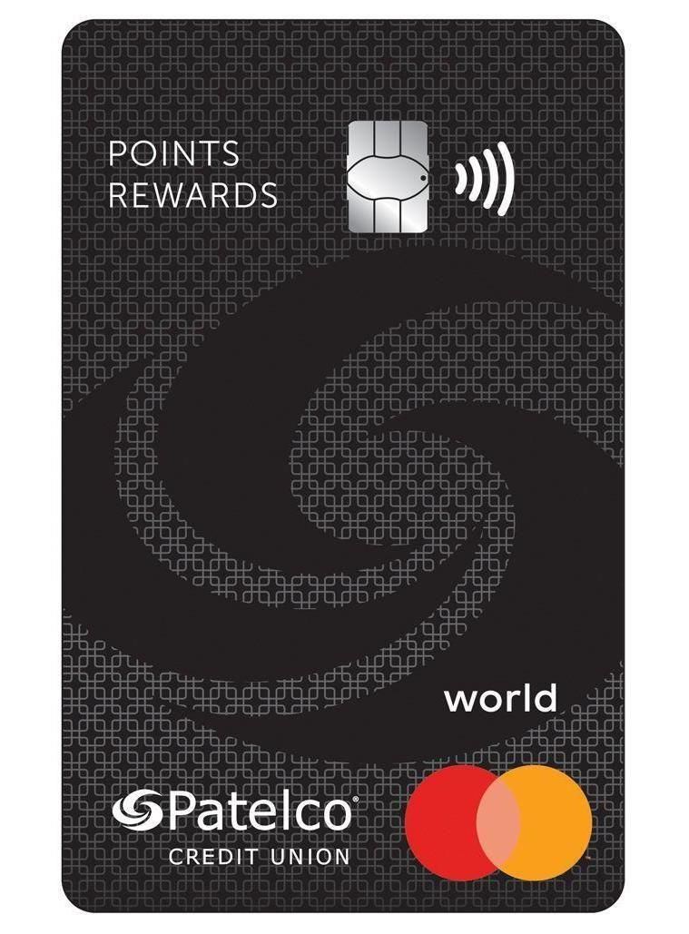 The front of the Patelco Points Rewards World Mastercard Credit Card.