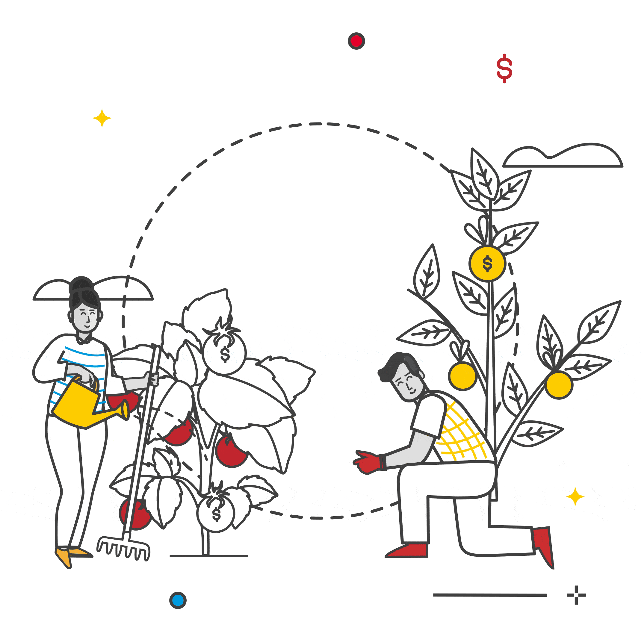 An illustration of growing your savings with Patelco